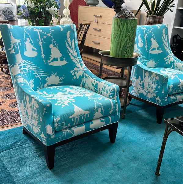 Aqua blue club chairs