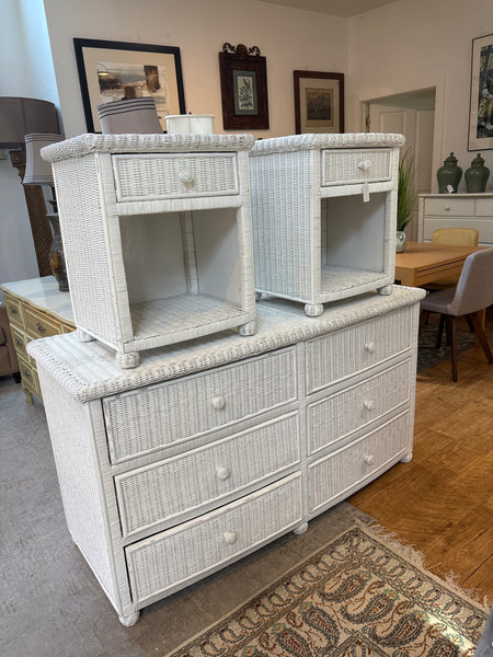 Wicker dresser and night stands