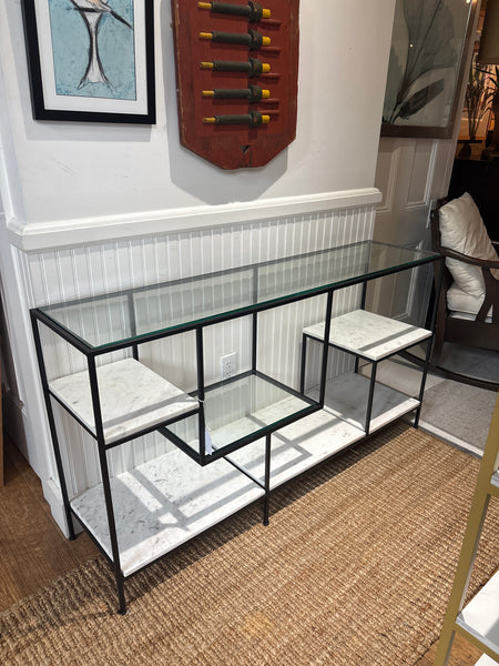 Glass and marble console