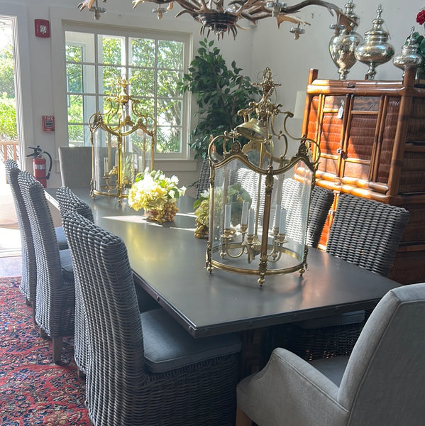 Restoration hardware dining table & 10 chairs