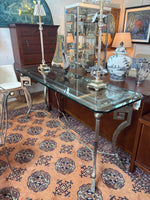 Glass and metal console