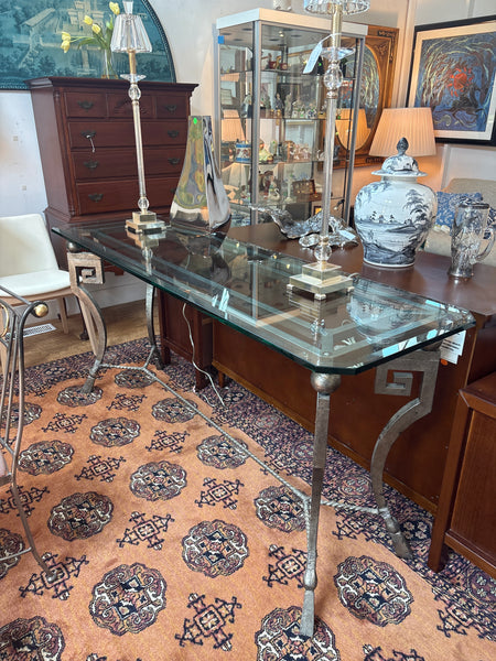Glass and metal console