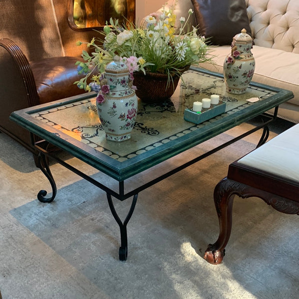 Metal and wood glass coffee table 12/14